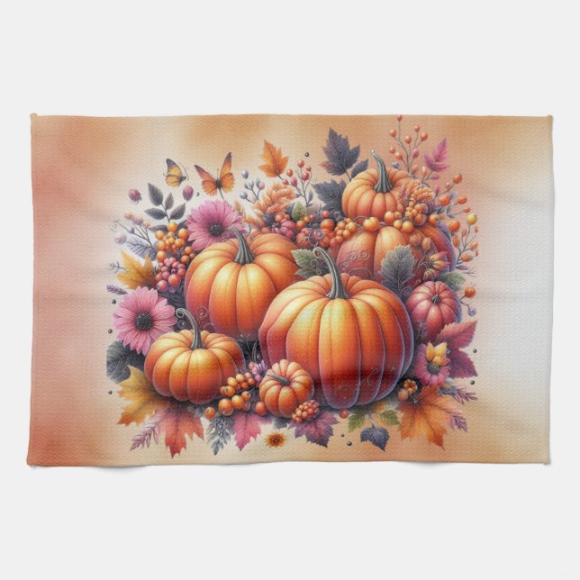 Fall eller Thanksgiving tema Kökshandduk (Horisontell)