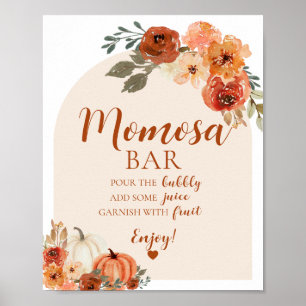 Fall en liten babbluschare Momosa Pub-tecken Poster
