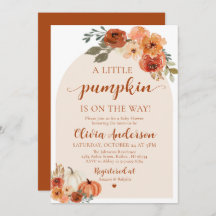 Fall en liten Pumpkin Baby Shower-inbjudan