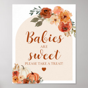 Fall en liten Pumpkin Spädbarn är en sötad babysko Poster