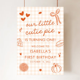 Fall En Liten Söt Liten Paj 1-års Välkomstskylt Poster