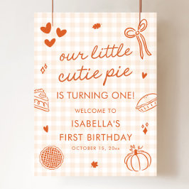 Fall En Liten Sötis 1-års Födelsedags Välkomstskyl Poster