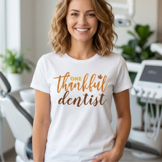 Fall En Tacksam Tandläkare Typografi Thanksgiving T Shirt