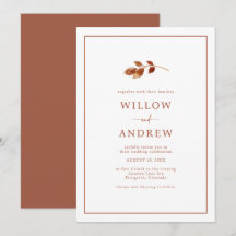 Fall - enkel bröllopsinbjudan