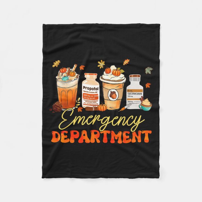 Fall Er Nurse Emergency Room Nurse School Pumpkin  Fleecefilt (Framsidan)