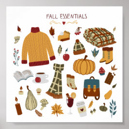 Fall Essentials Digital Teckning Poster