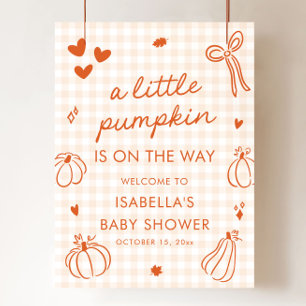 Fall ett litet välkomsttecken för babybabyskor poster