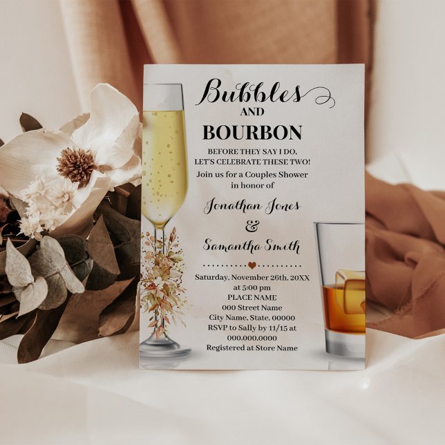 Fall Eucalyptus Bubbles & Bourbon Par Shower Inbjudningar (Skapare uppladdad)