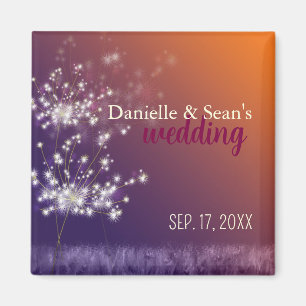 Fall Evening Dandelions Bröllop spara datum Magnet