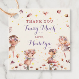 Fall Fairy Birthday Tack Favorittaggar Square Gåvor Etiketter