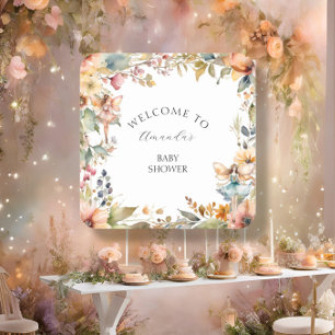 Fall Fairy Blommigt Garden Autumn Flicka Shower Underlägg Papper Kvadrat