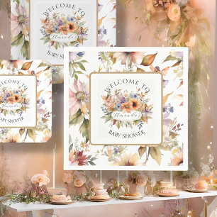 Fall Fairy Blommigt Girl Baby Shower Pappersservett