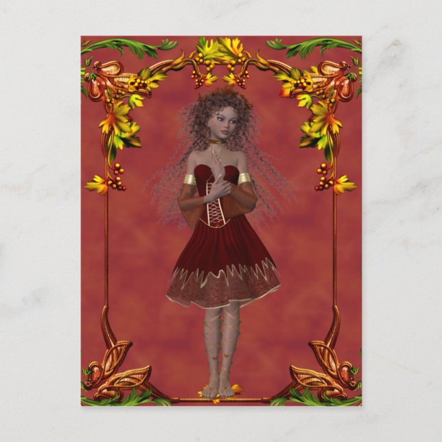 Fall Fairy Design 2 - Fantasy-vykort Vykort (Framsida)