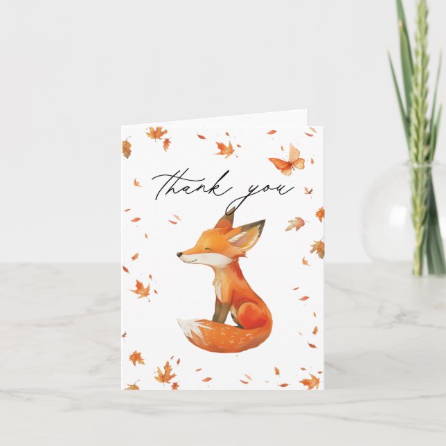 Fall Fairy First Birthday Tack med Fox (Framsida)