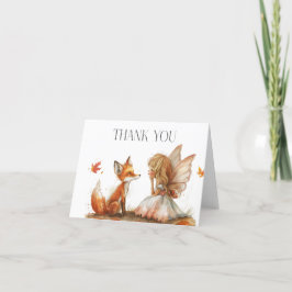 Fall Fairy First Birthday Tack med Fox Kort