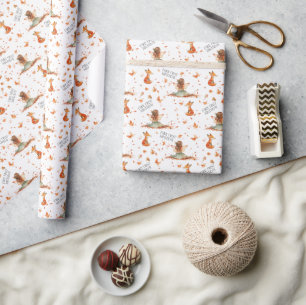 Fall Fairy First Birthday Tack med Fox Presentpapper