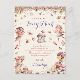 Fall Fairy Girl Birday Tack Post Card Vykort
