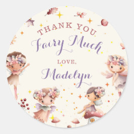 Fall Fairy Topper Girl Birthday Favorrunda Runt Klistermärke