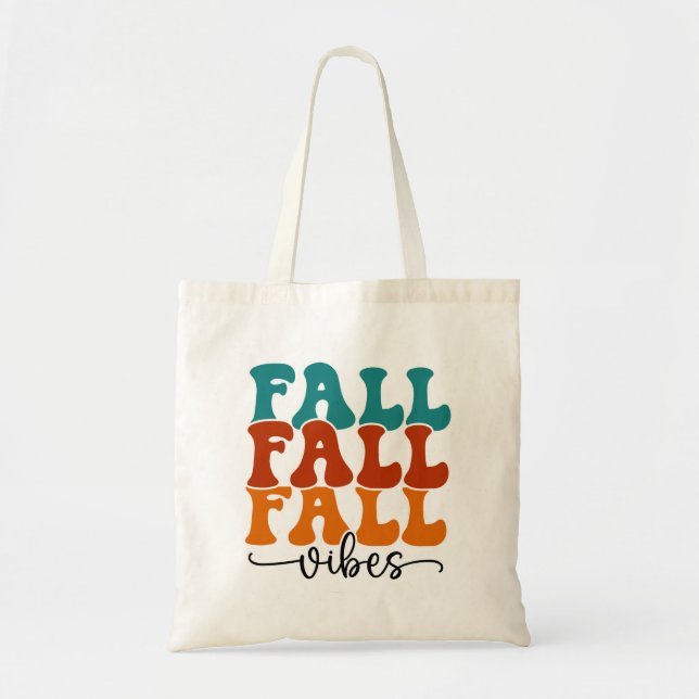 Fall Fall Fall Vibes Calligraphy-skript Tygkasse (Framsidan)