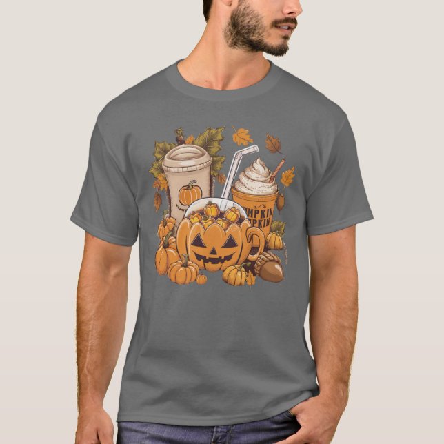 Fall Family Halloween-Thanksgiving, höst T Shirt (Framsida)