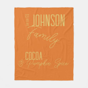 Fall Family Pumpkin Spice Orange Fleecefilt