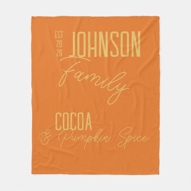 Fall Family Pumpkin Spice Orange Fleecefilt (Framsidan)