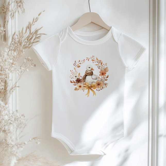 Fall Fånig Goose Rustig andedräkt Bow Babydusch T Shirt (Skapare uppladdad)
