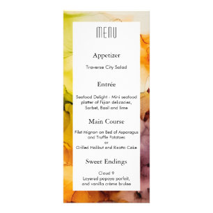 Fall Fantasy Bläck Menu Reklamkort