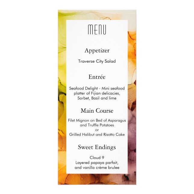 Fall Fantasy Bläck Menu Reklamkort (Framsidan)