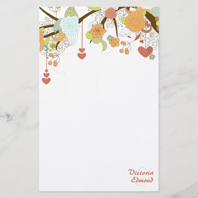Fall Fantasy Blommigt Personlig Stationery Brevpapper (Framsida)