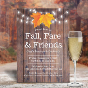 Fall, Fare & Friends Höst löv String Ljus Inbjudningar