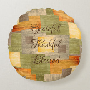 Fall Färg-block Rund Kudde