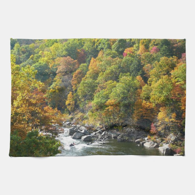 Fall Färg i Ohiopyle State Park Kökshandduk (Horisontell)