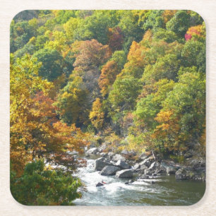 Fall Färg i Ohiopyle State Park Underlägg Papper Kvadrat