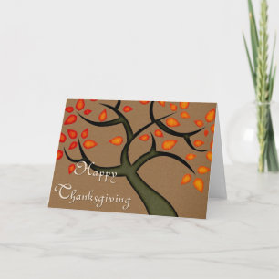 Fall Färg Träd: Happy thanksgiving-kort Helgkort