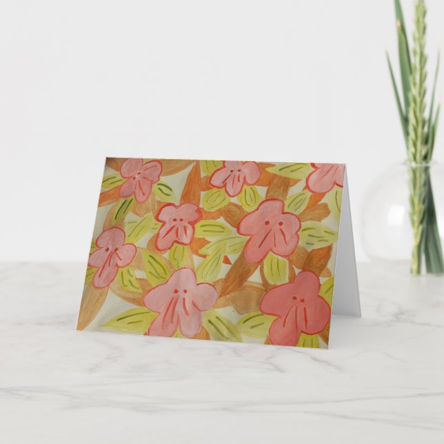 Fall Färgad Flowers Kort (Framsida)