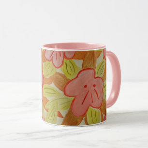 Fall Färgad Flowers Mugg