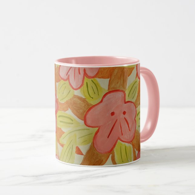 Fall Färgad Flowers Mugg (Framsida höger)