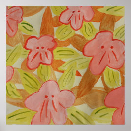 Fall Färgad Flowers Poster