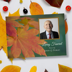 Fall Färgad Löv lever begravd Party Inbjudningar