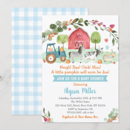 Fall Farm Pumpkin Baby Shower Inbjudningar