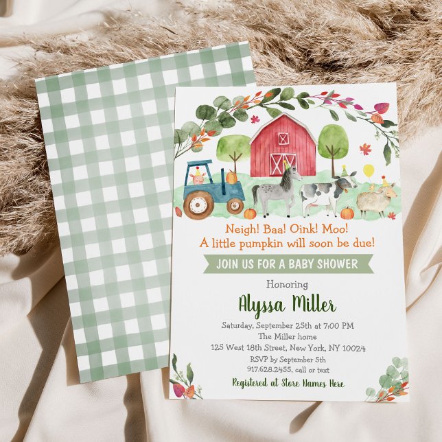 Fall Farm Pumpkin Gender Neutral Baby Shower Inbjudningar (Skapare uppladdad)