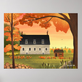 Fall Farmhouse Autumn Pumpkin Patch Poster
