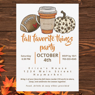 Fall Favorite Sak Party Football Latte Pumpkin