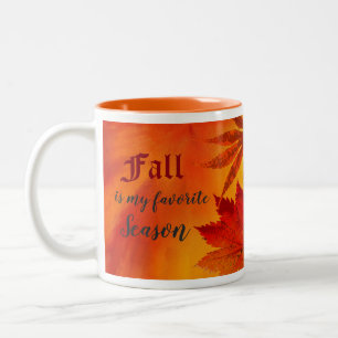 Fall Favorite Season Red Orange Löv Två-Tonad Mugg