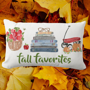 Fall Favorites Apples Bokar Red Wagon Pumpkins Lumbarkudde