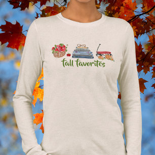 Fall Favorites Apples Bokar Red Wagon Pumpkins T Shirt