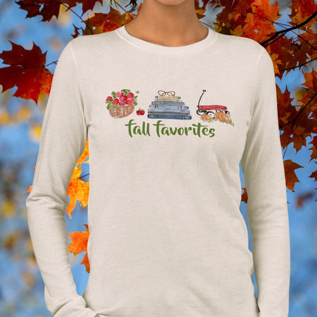 Fall Favorites Apples Bokar Red Wagon Pumpkins T Shirt (Skapare uppladdad)