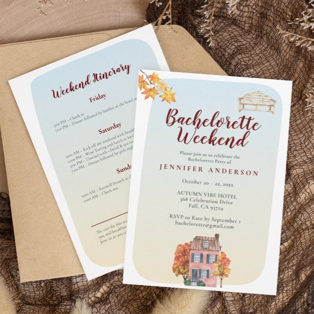 Fall favorites Rustic Bachelorette Weekend  Inbjudningar (Skapare uppladdad)