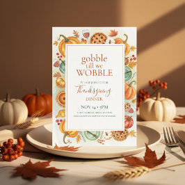 Fall Feast Frame Thanksgiving Invitation Inbjudningar